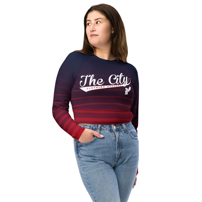 The City Clothing Apparel Women's Long Sleeve Crop Top Shirt