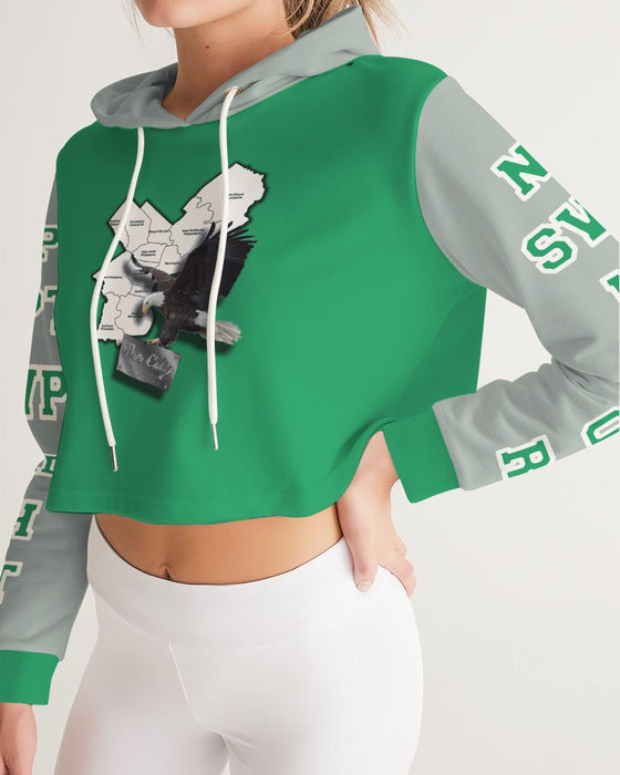 Eagles Kelly Green Women's Cropped Hoodie