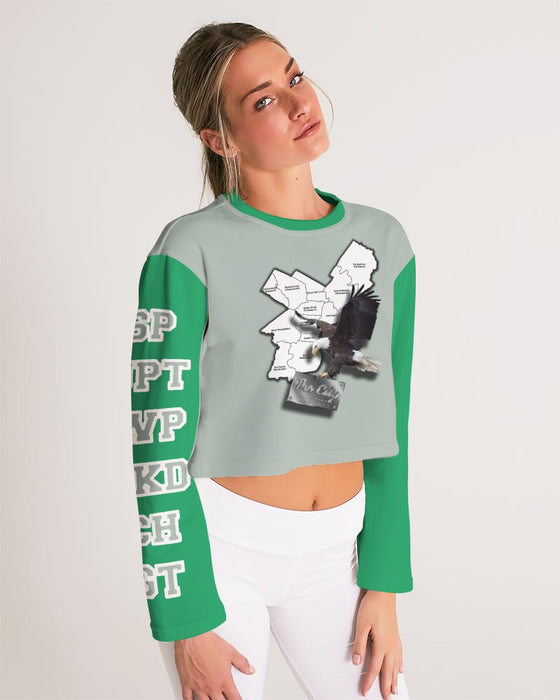 Eagles Kelly Green Women's Cropped Sweatshirt