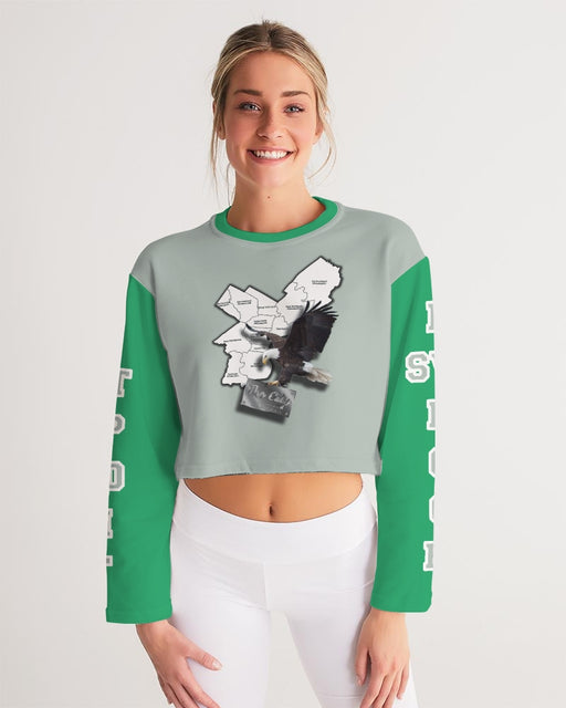 Eagles Kelly Green Women's Cropped Sweatshirt