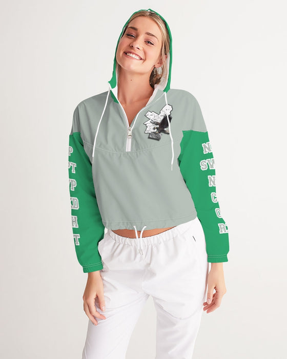 Eagles Kelly Green Women's Cropped Windbreaker