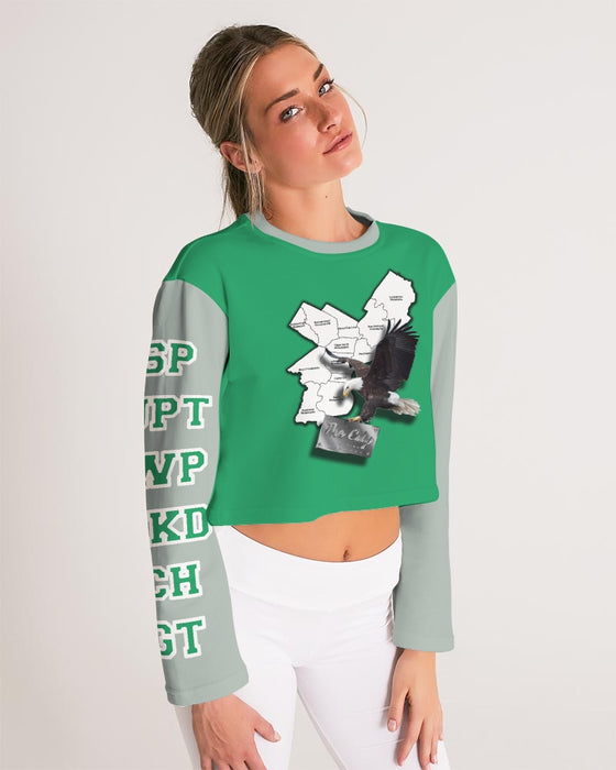 Eagles Kelly Green Women's Cropped Sweatshirt