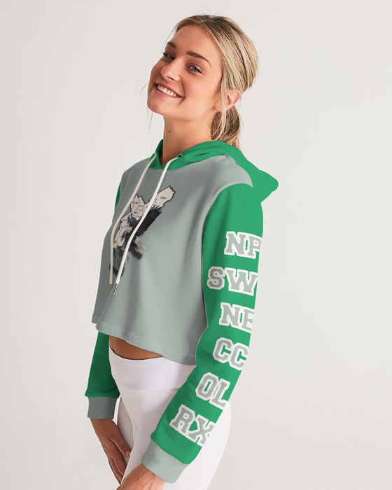 Eagles Kelly Green Women's Cropped Hoodie