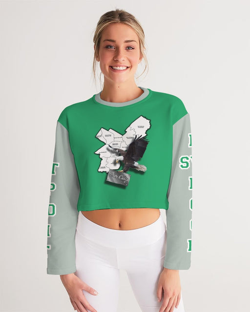 Eagles Kelly Green Women's Cropped Sweatshirt