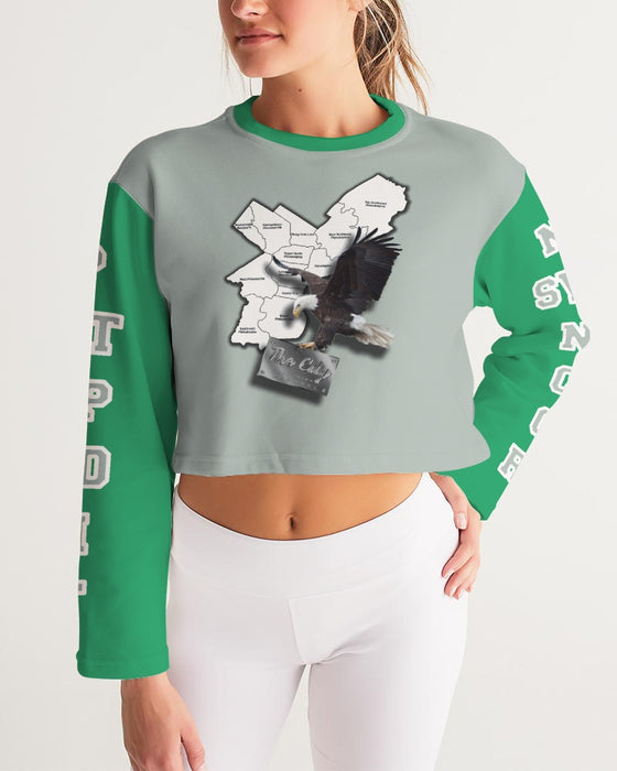 Eagles Kelly Green Women's Cropped Sweatshirt