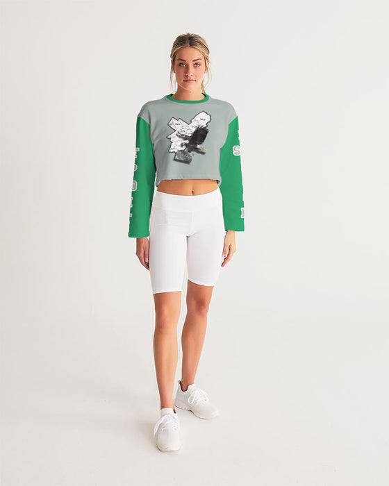 Eagles Kelly Green Women's Cropped Sweatshirt