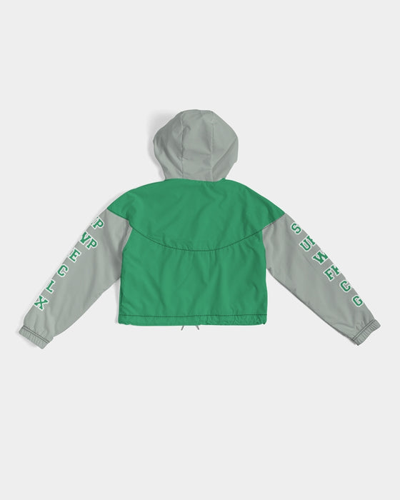 Eagles Kelly Green Women's Cropped Windbreaker