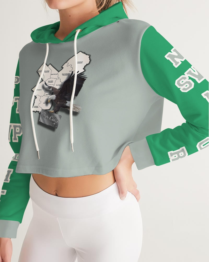 Eagles Kelly Green Women's Cropped Hoodie