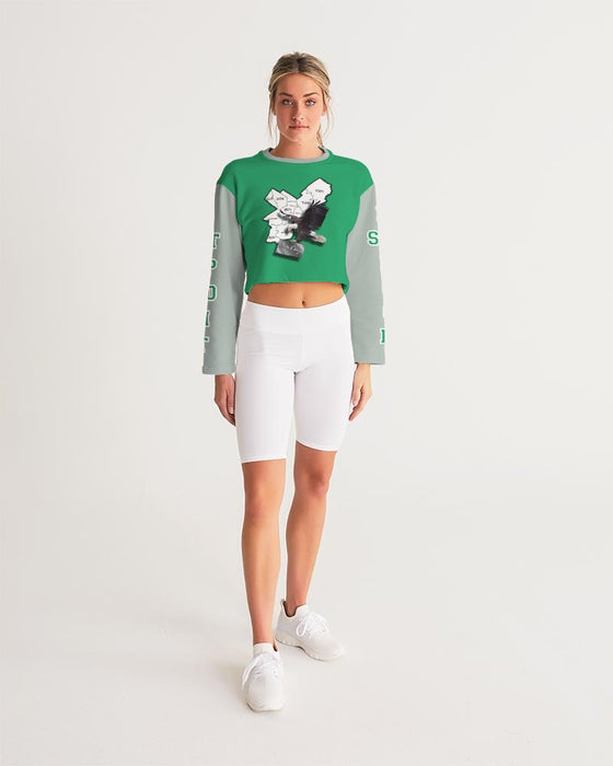 Eagles Kelly Green Women's Cropped Sweatshirt