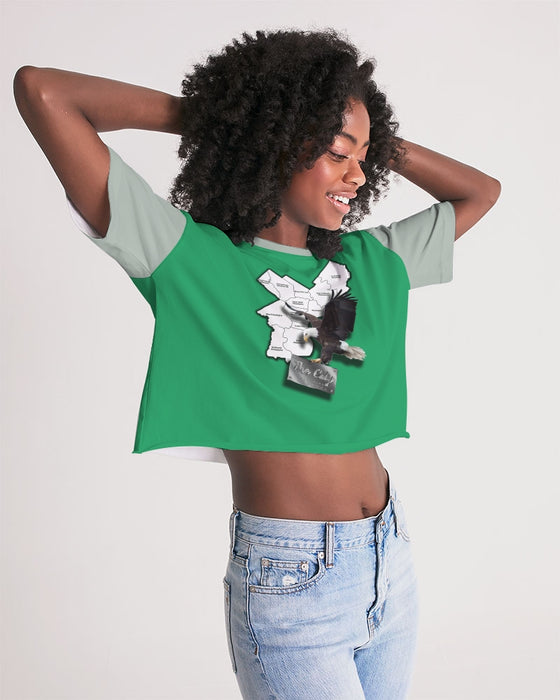 Eagles Kelly Green Women's Lounge Cropped Tee