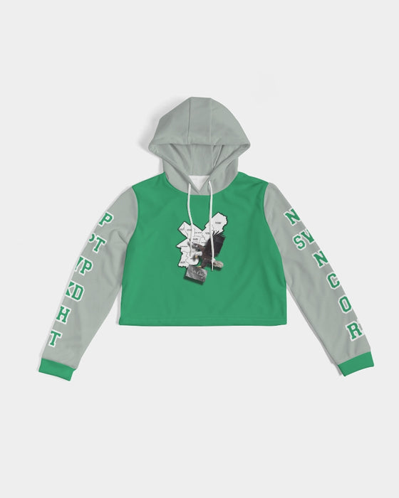 Eagles Kelly Green Women's Cropped Hoodie