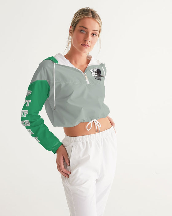 Eagles Kelly Green Women's Cropped Windbreaker