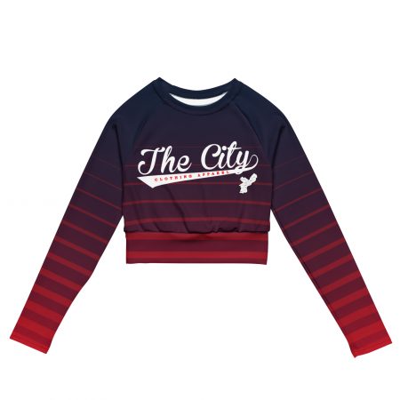 Recycled long-sleeve crop top