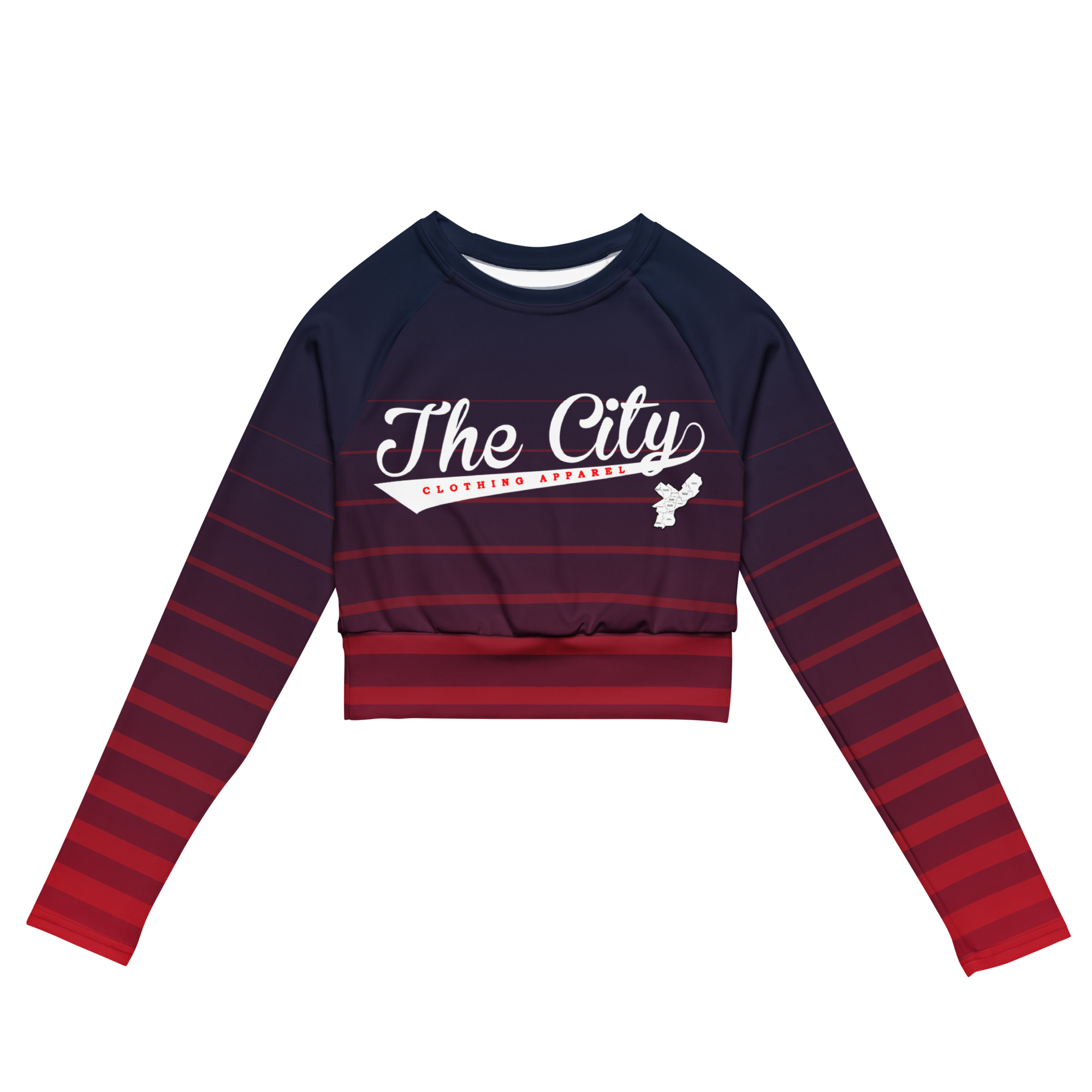 Recycled long-sleeve crop top